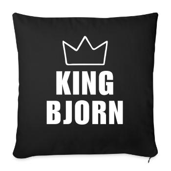 King Bjorn Crown Shirt – Name Starting with B - Sofa pillowcase 17,3'' x 17,3'' (45 x 45 cm) - black - Front