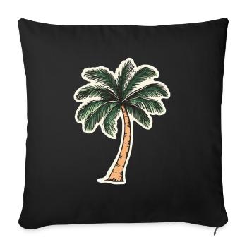 Palm tree - Sofa pillowcase 17,3'' x 17,3'' (45 x 45 cm) - black - Front