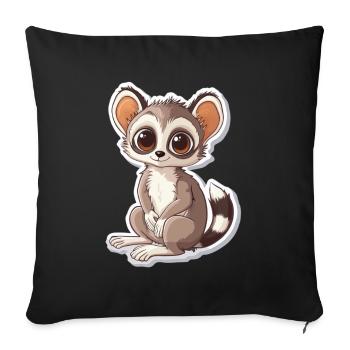lemur - Sofa pillowcase 17,3'' x 17,3'' (45 x 45 cm) - black - Front