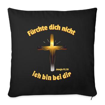 Shining Cross Message Jesus Saying Isaiah - Sofa pillowcase 17,3'' x 17,3'' (45 x 45 cm) - black - Front
