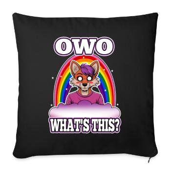 OwO Qu’est-ce que c’est ? - Housse de coussin décorative 45 x 45 cm - noir - Devant