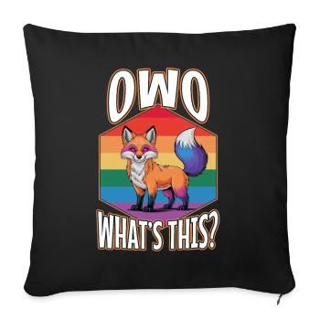 OwO Qu’est-ce que c’est ? - Housse de coussin décorative 45 x 45 cm - noir - Devant