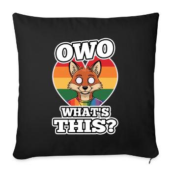OwO Qu’est-ce que c’est ? - Housse de coussin décorative 45 x 45 cm - noir - Devant