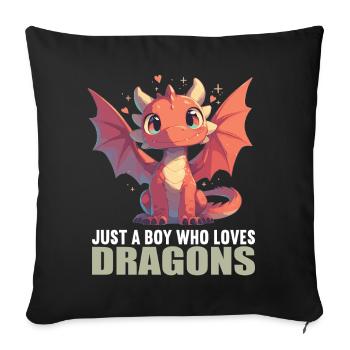 Dragon Dragon - Sofa pillowcase 17,3'' x 17,3'' (45 x 45 cm) - black - Front
