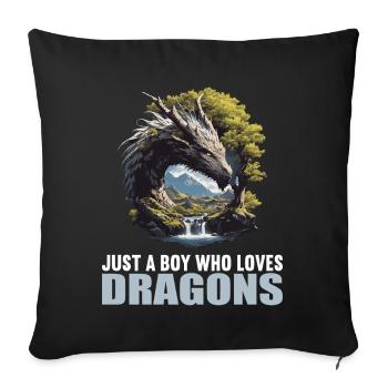 Dragon Dragon - Sofa pillowcase 17,3'' x 17,3'' (45 x 45 cm) - black - Front