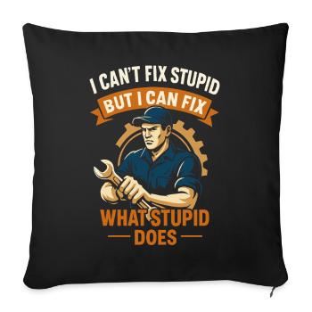 Humorous mechanic and hobby mechanic saying - Sofa pillowcase 17,3'' x 17,3'' (45 x 45 cm) - black - Front