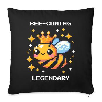 Buzzing to the legend | Bees &amp; Beekeepers - Sofa pillowcase 17,3'' x 17,3'' (45 x 45 cm) - black - Front