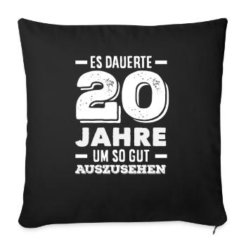 Funny 20th Birthday Gift - Sofa pillowcase 17,3'' x 17,3'' (45 x 45 cm) - black - Front
