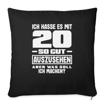 Funny 20th Birthday Gift - Sofa pillowcase 17,3'' x 17,3'' (45 x 45 cm) - black - Front