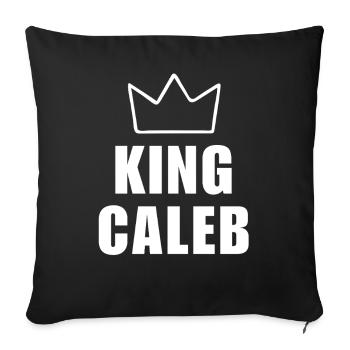 King Caleb Crown Shirt – Name Starting with C - Sofa pillowcase 17,3'' x 17,3'' (45 x 45 cm) - black - Front