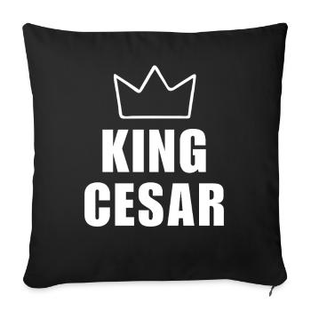 King Cesar Crown Shirt – Name beginnt mit C - Sofakissenbezug 45 x 45 cm - Schwarz - Vorne