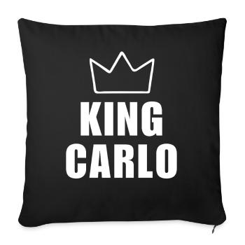 T-shirt Couronne du Roi Carlo – Nom commençant par C - Housse de coussin décorative 45 x 45 cm - noir - Devant