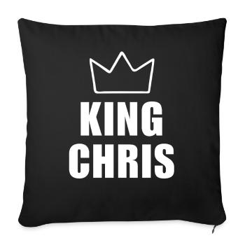 King Chris Crown Shirt – Name Starting with C - Sofa pillowcase 17,3'' x 17,3'' (45 x 45 cm) - black - Front