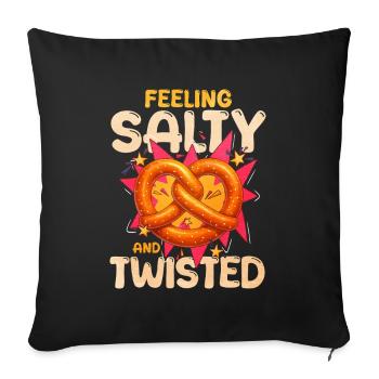 Nœud de sel ludique au design torsadé - Housse de coussin décorative 45 x 45 cm - noir - Devant