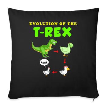 Die Entwicklung der T-Rex-Dinosaurier-Illustration - Sofakissenbezug 45 x 45 cm - Schwarz - Vorne