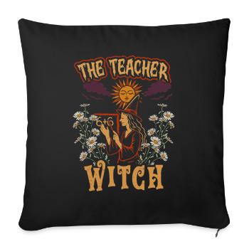 Teacher Teacher Educator The Teacher Witch - Sofa pillowcase 17,3'' x 17,3'' (45 x 45 cm) - black - Front