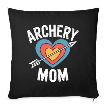 Tir à l’arc Dicton Mère Tir à l’arc Cadeau - Housse de coussin décorative 45 x 45 cm - noir - Devant