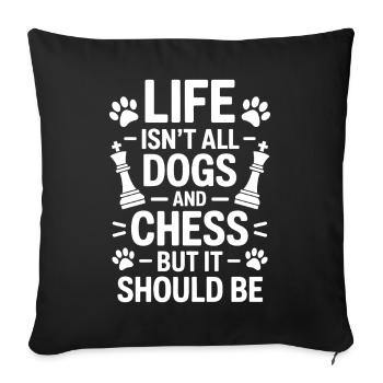 Échecs Dire Joueur D’échecs Chiens Cadeau D’échecs - Housse de coussin décorative 45 x 45 cm - noir - Devant