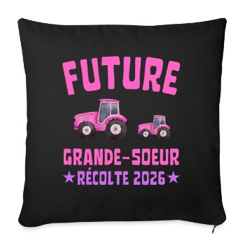 Future Grande Sœur Récolte 2026 - Housse de coussin décorative 45 x 45 cm - noir - Devant