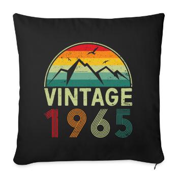 Vintages Gebirgszug-Skyline-Design - Sofakissenbezug 45 x 45 cm - Schwarz - Vorne