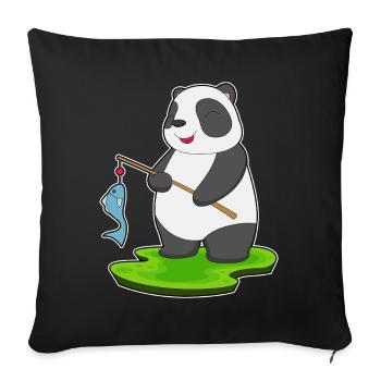 Pêche au panda baudroie - Housse de coussin décorative 45 x 45 cm - noir - Devant