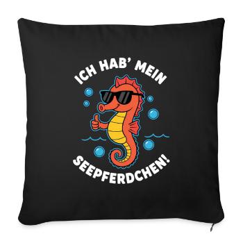 Examen réussi – Hippocampe avec lunettes de soleil - Housse de coussin décorative 45 x 45 cm - noir - Devant