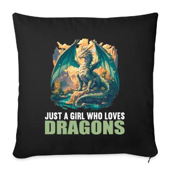 Dragon Dragon - Sofa pillowcase 17,3'' x 17,3'' (45 x 45 cm) - black - Front