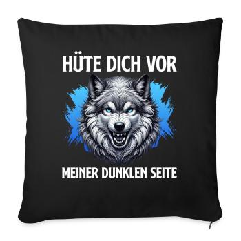 Wolf Spirit BEWARE MY DARK SIDE - Sofa pillowcase 17,3'' x 17,3'' (45 x 45 cm) - black - Front