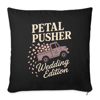 Wedding Florist Floral Designer -crew Bouquet - Sofa pillowcase 17,3'' x 17,3'' (45 x 45 cm) - black - Front