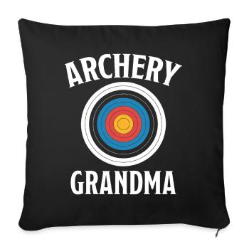 Tir à l'arc disant cadeau de tir à l'arc pour grand-mère - Housse de coussin décorative 45 x 45 cm - noir - Devant