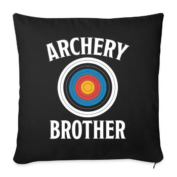 Tir à l'arc disant frère cadeau de tir à l'arc - Housse de coussin décorative 45 x 45 cm - noir - Devant
