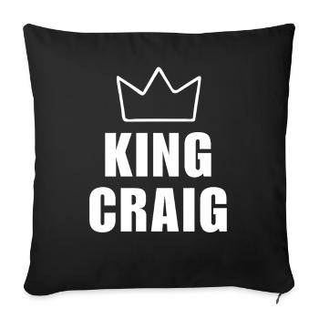 T-shirt Craig King Crown pour homme, pour la fête des pères - Housse de coussin décorative 45 x 45 cm - noir - Devant