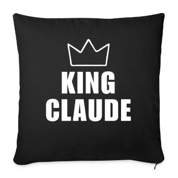 T-shirt pour homme avec le nom de Claude King Crown pour la fête des pères - Housse de coussin décorative 45 x 45 cm - noir - Devant