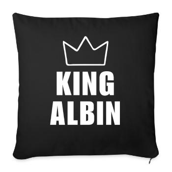 Albin King Crown Vatertag T Shirt Männer - Sofakissenbezug 45 x 45 cm - Schwarz - Vorne