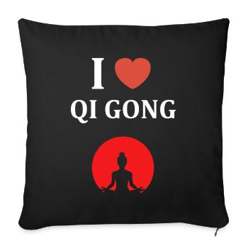 Qigong meditation symbol - Sofa pillowcase 17,3'' x 17,3'' (45 x 45 cm) - black - Front