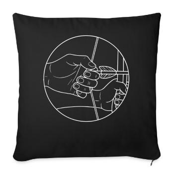 Conception de cible d'archer à l'arc - Housse de coussin décorative 45 x 45 cm - noir - Devant