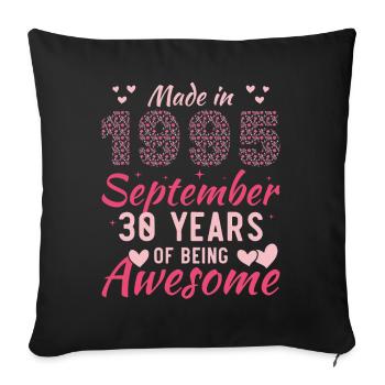 September 1995 Women's 30th Anniversary - Sofa pillowcase 17,3'' x 17,3'' (45 x 45 cm) - black - Front