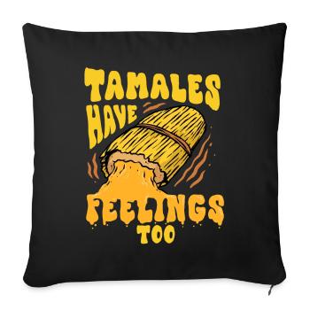 Les tamales tamale ont aussi des sentiments - Housse de coussin décorative 45 x 45 cm - noir - Devant