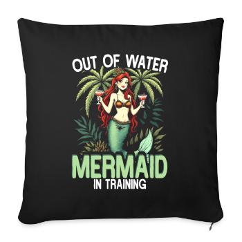 Meerjungfrau Hors De L’eau Sirène En Formation - Housse de coussin décorative 45 x 45 cm - noir - Devant