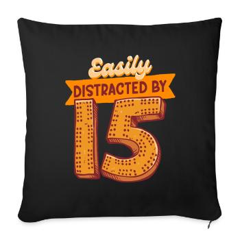 Cribbage - Sofa pillowcase 17,3'' x 17,3'' (45 x 45 cm) - black - Front
