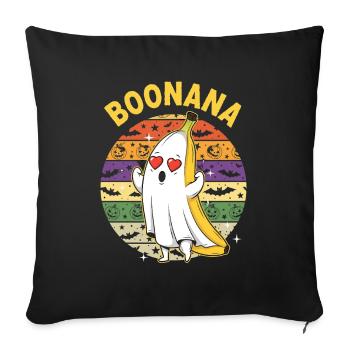 Pumpkin Ghost with Banana and Halloween Flair - Sofa pillowcase 17,3'' x 17,3'' (45 x 45 cm) - black - Front