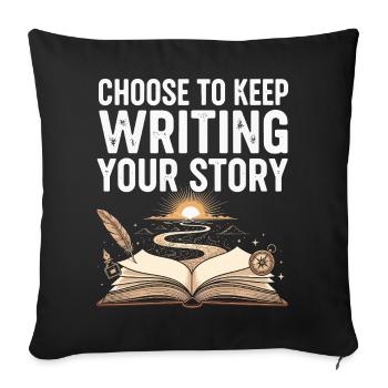 Inspirational Sunset and Open Book Design - Sofa pillowcase 17,3'' x 17,3'' (45 x 45 cm) - black - Front