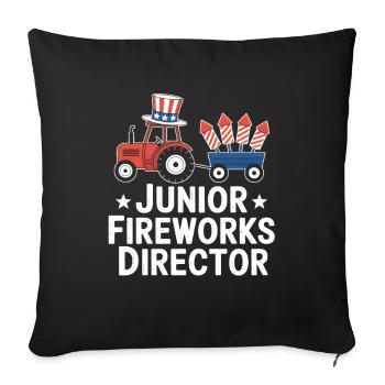Junior Fireworks Director 4th Of July - Sofakissenbezug 45 x 45 cm - Schwarz - Vorne