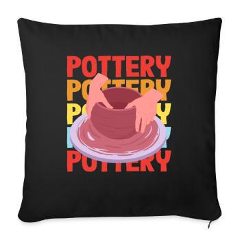 Ceramic Enthusiast: Pottery Art Lover - Sofa pillowcase 17,3'' x 17,3'' (45 x 45 cm) - black - Front