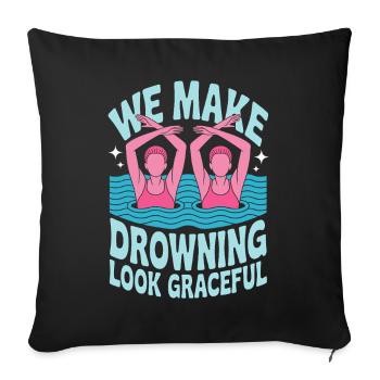 Natation synchronisée Natation artistique Sports nautiques - Housse de coussin décorative 45 x 45 cm - noir - Devant