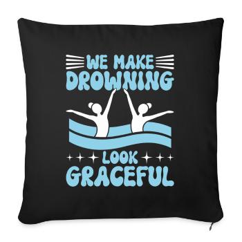 Natation synchronisée Natation artistique Sports nautiques - Housse de coussin décorative 45 x 45 cm - noir - Devant