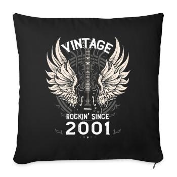 Vintage Rockin' Since 2001 – 24 ans de Loud - Housse de coussin décorative 45 x 45 cm - noir - Devant