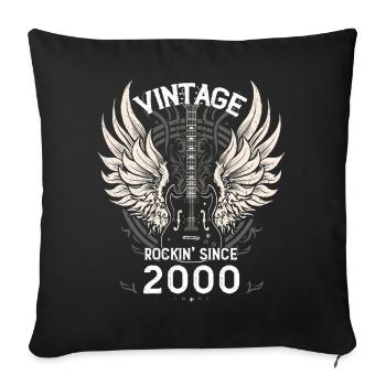 Vintage Rockin' Since 2000 – 25 Jahre Pure - Sofakissenbezug 45 x 45 cm - Schwarz - Vorne