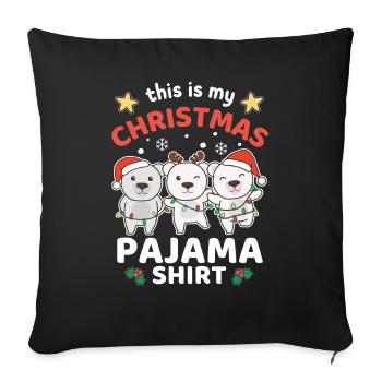 Christmas Polar Bear Christmas Pajamas - Sofa pillowcase 17,3'' x 17,3'' (45 x 45 cm) - black - Front