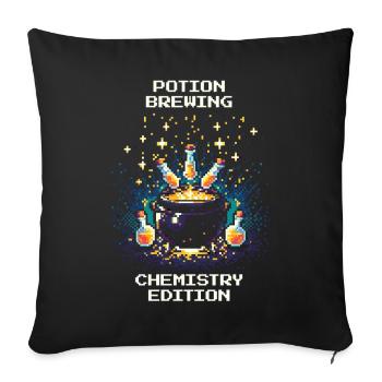 Trankbrauen – Chemie-Edition | Laborhumor - Sofakissenbezug 45 x 45 cm - Schwarz - Vorne